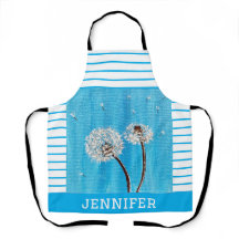 Apron de impresión todo sobre el cielo azul y blan