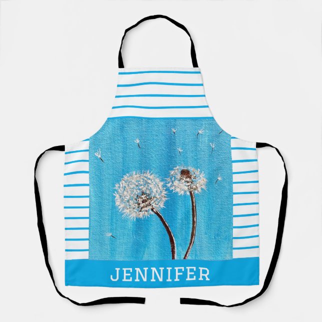 Delantal Apron de impresión todo sobre el cielo azul y blan (Anverso)