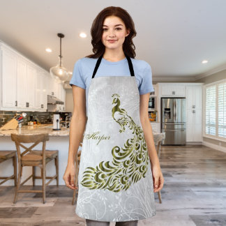 Delantal Apron de impresión todo sobre el Peacock de oro pe