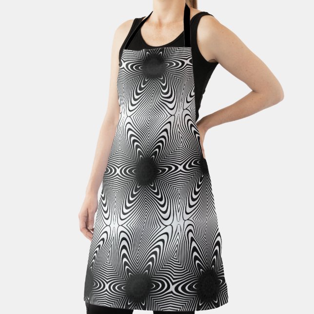 Delantal Apron de impresión todo sobre el ROSA NEGRO MODREN (in situ)