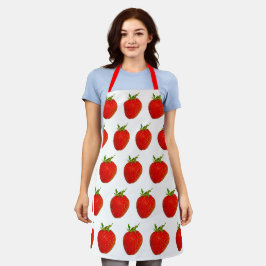 Delantal Apron de impresión todo sobre el verde rojo fresas