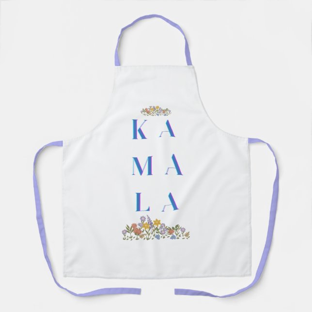 Delantal Apron de impresión todo-sobre floral Kamala Harris (Anverso)