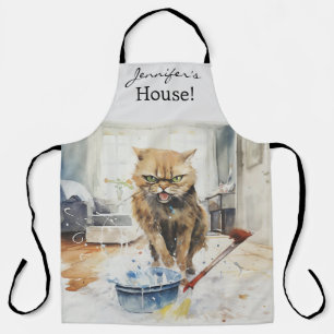 Delantal Apron de impresión todo sobre gato enojado sarcást