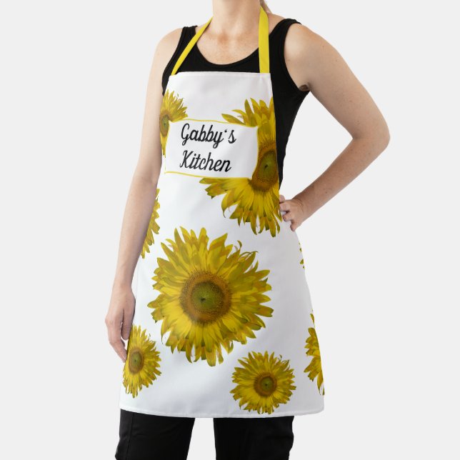 Delantal Apron de impresión todo sobre girasoles dispersos  (in situ)