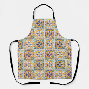 Delantal Apron de impresión todo sobre mosaico azul-verde-n
