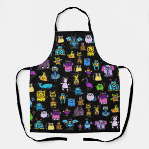 Delantal Apron de impresión todo sobre - negro (adulto)