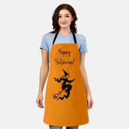Delantal Apron de impresión todo sobre negro Naranja de bru