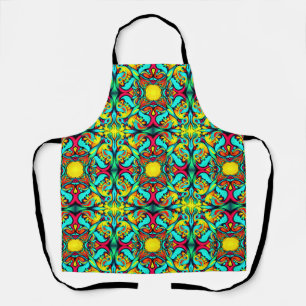 Delantal Apron de impresión todo sobre patrones amarillo y