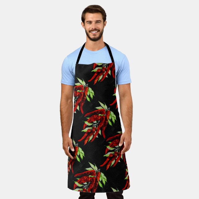 Delantal Apron de impresión todo sobre pimientos rojos vint (Gastado)