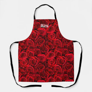 Delantal Apron de impresión todo sobre rosas rojas personal