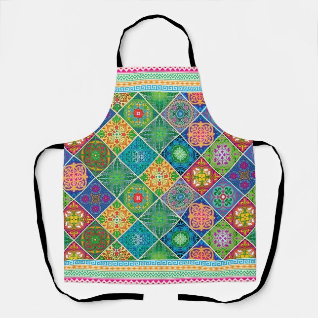 Delantal Aprón de impresión todo-sobre Talavera Design-2 (Anverso)