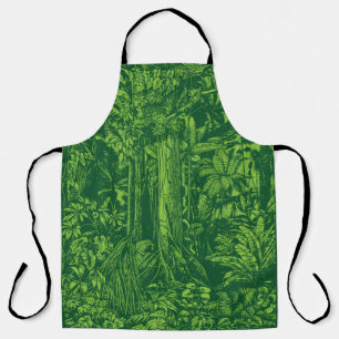 Delantal Ápron de impresión todo sobre verde de la jungla