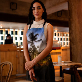 Delantal Aprón de impresión Tropical Sunset