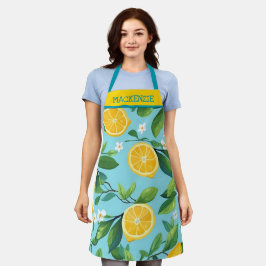Delantal Apron de impresión turquesa personalizada de limón