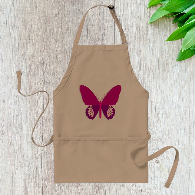 Delantal Apron de insectos de mariposa rosa (Subido por el creador)