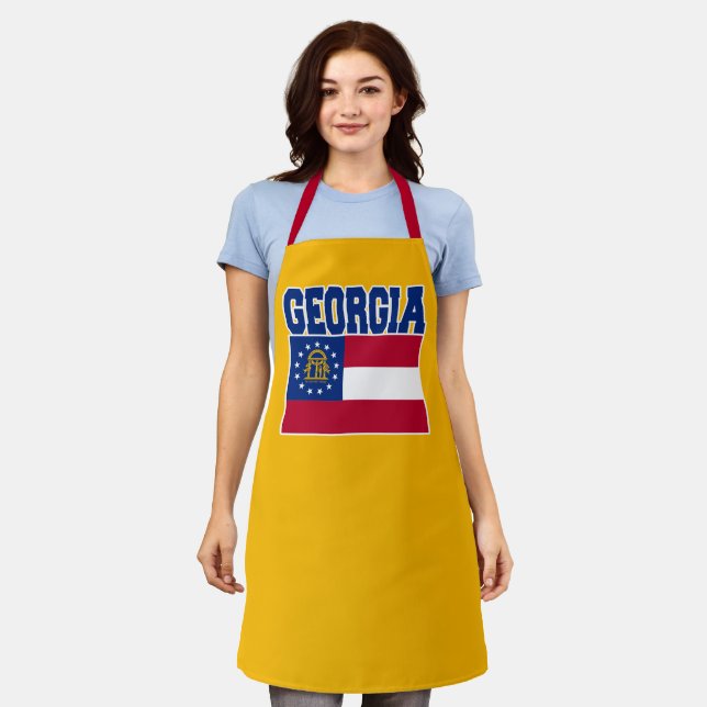 Delantal Apron de la bandera del estado de Georgia (Gastado)