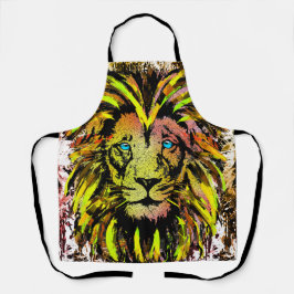 Delantal Apron de la cabeza del león amarillo - Apron de la