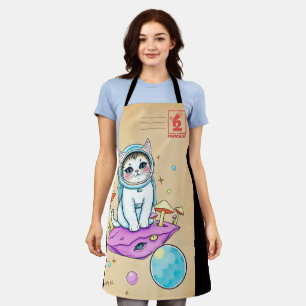 Delantal Apron de la cocción de un gato cósmico
