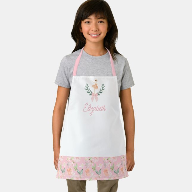 Delantal Apron de la escuela Pink Bow Ballerina (in situ)