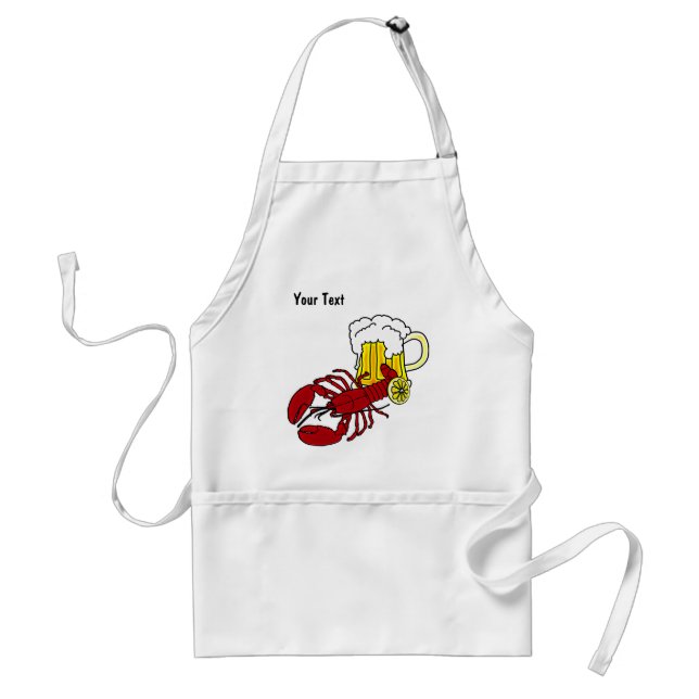 Delantal Apron de la langosta con texto Personalizado (Frente)