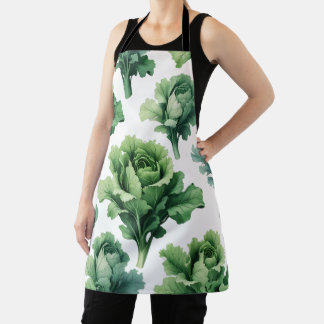 Delantal Apron de lechuga verde botánica - Cocina ecológica