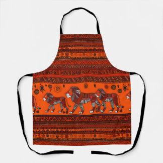 Delantal Apron de Leones de Estilo Africano Contemporáneo