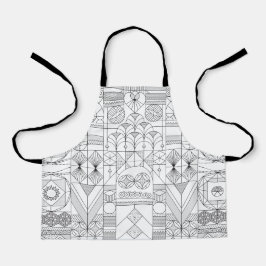 Delantal Apron de líneas de simetría Art Deco