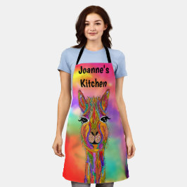 Delantal Apron de Llama Cuta y Colorida