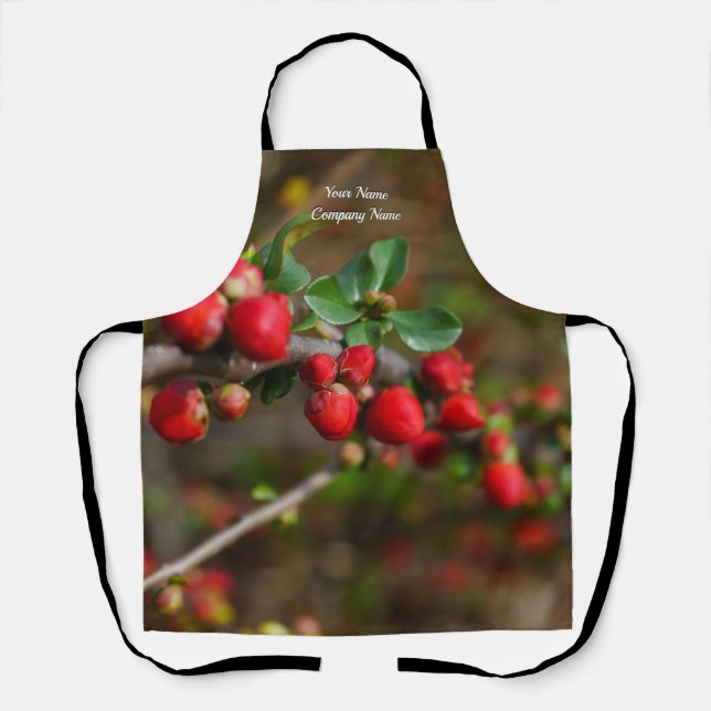 Delantal Apron de los Buds de la Primavera Roja (Anverso)