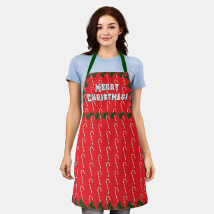 Delantal Apron de los Navidades rojos de Candy Holly y Cand