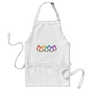 Delantal Apron de los pingüinos arcoiris