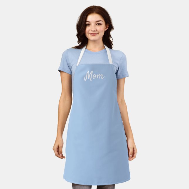 Delantal Apron de mamá azul francesa ligera (Gastado)