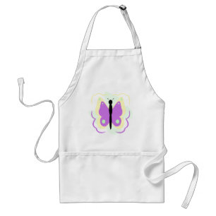 Delantal Apron De Mariposa Amarilla Y Morada bonito