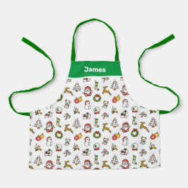 Delantal Apron de Navidades cortos, dibujos de Navidades ve