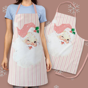 Delantal Apron de Navidades de Santa María de color rosa d