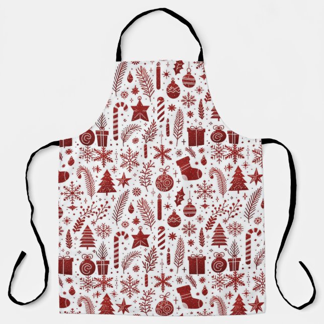 Delantal Apron de Navidades rojos blancos (Anverso)