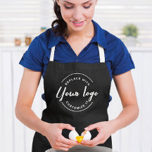 Apron de negocios de Personalizado negro con logot