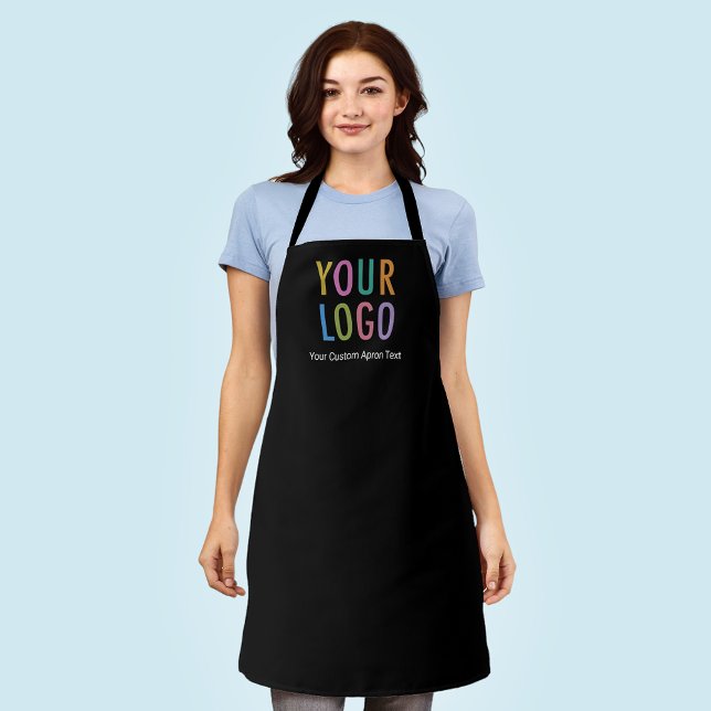 Delantal Apron de negocios de Personalizado negro con logot (MISOOK Black Apron with Logo)