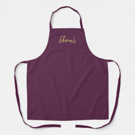 Delantal Apron de negocios Personalizado de morado y oro pe
