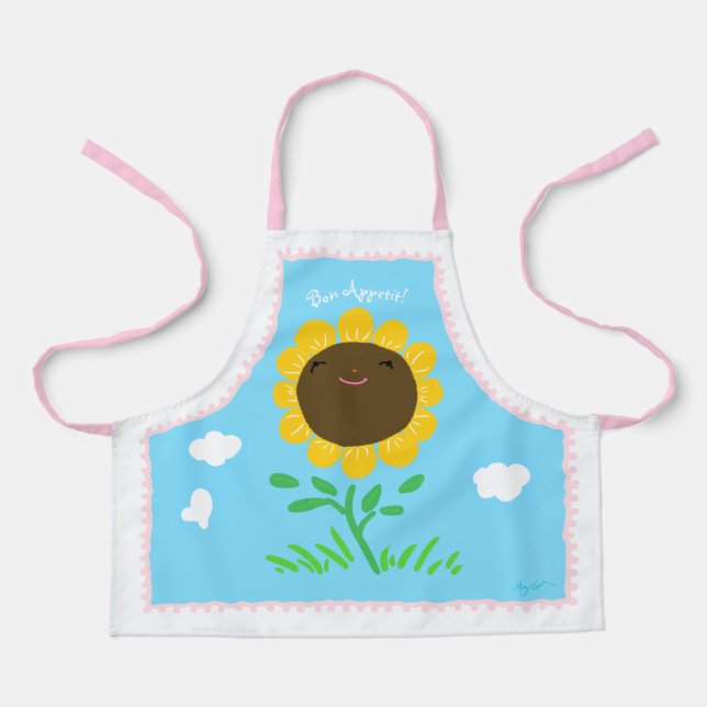 Delantal Aprón de niño pequeño girasol (Anverso)