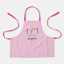 Delantal Apron de niños de unicornio rosado lindo y persona