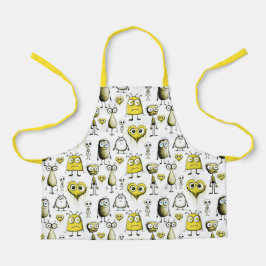 Delantal Apron de niños monstruo amarillo