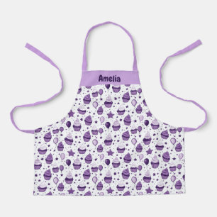 Delantal Apron de niños personalizados con pastel morado