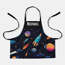 Delantal Apron de niños personalizados de cohete espacial e