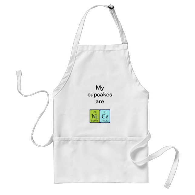 Delantal Apron de nombre de tabla periódica agradable (Frente)