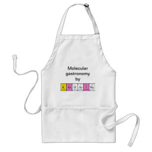 Delantal Apron de nombre de tabla periódica de Katarine