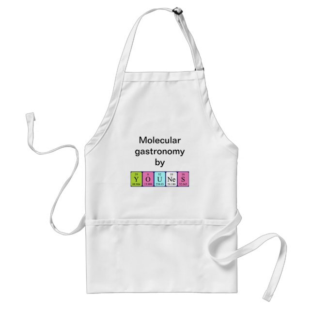 Delantal Apron de nombre de tabla periódica Younes (Frente)