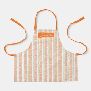Delantal Apron de nombre personalizado de naranja con banda