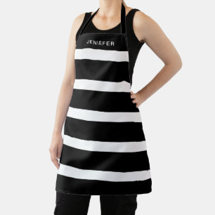 Delantal Apron de nombre personalizado de patrón rayado neg