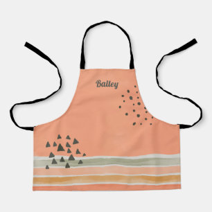 Delantal Apron de nombre personalizado de Watercolor Boho